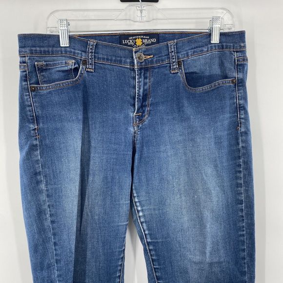 Lucky Brand Charlie Capri Blue Stretch Denim Jeans 12/31 - Picture 3 of 12